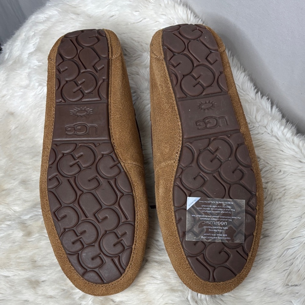UGG Womens Chestnut Brown Suede Moccasin Slippers - Picture 4 of 4